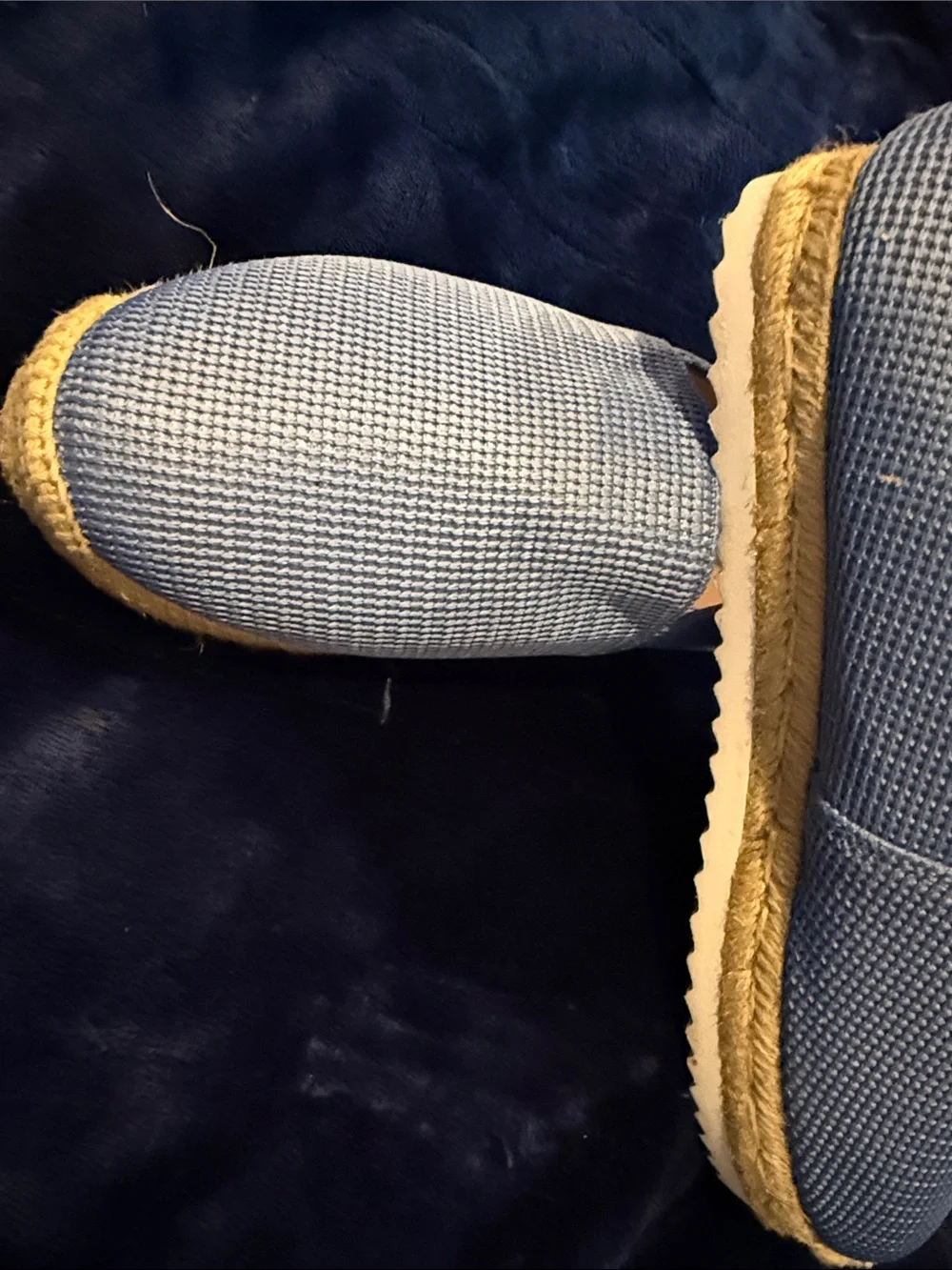 Womens Light Blue Woven Espadrille Slip-Ons. Stuart Weitzman. NWOB